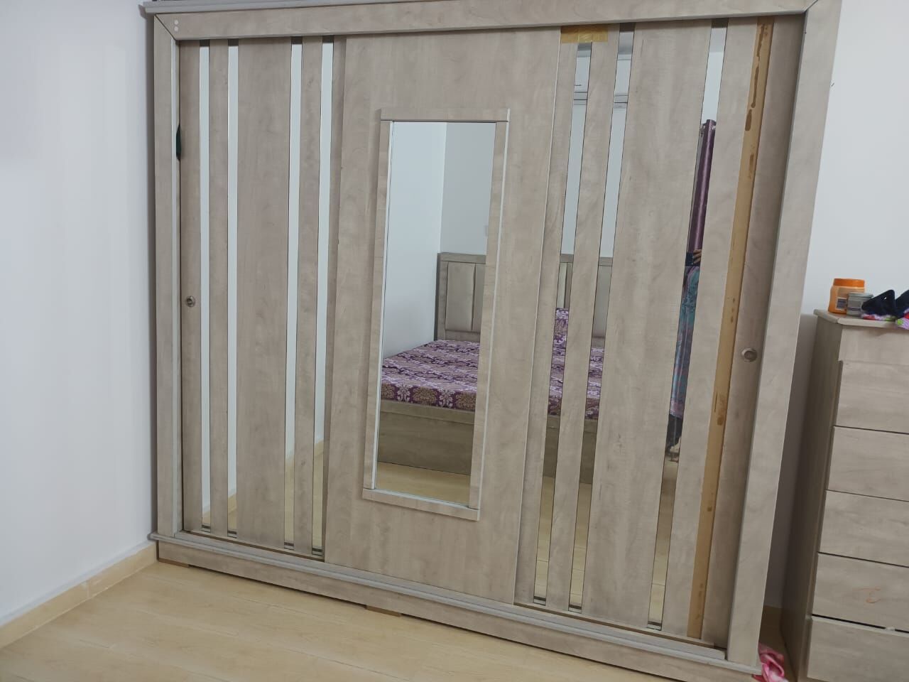 Al Khobar Al Shamalia, Furniture, SAR 1100,  King Size Bed Set With Wadrobe For Sale- Khobar Shamalia