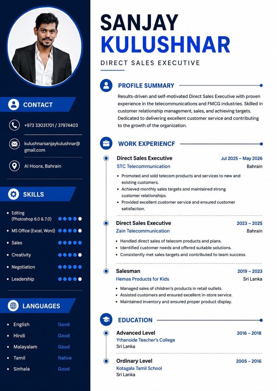 Manama, Job Seekers, Sales Executive