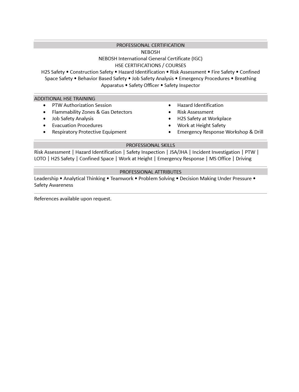Jubail, Job Seekers, Looking For A Job HSE Officer / HSE Supervisor (Aramco Exp) &ndash; Ready For Immediate Joining