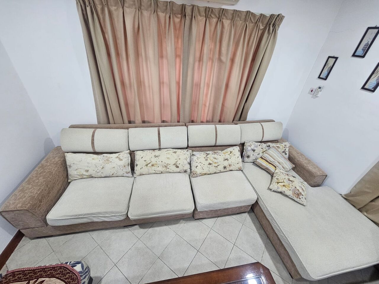 Umm Al Hassam, Furniture, BHD 60,  Large L-Shaped Sofa- Good Condition