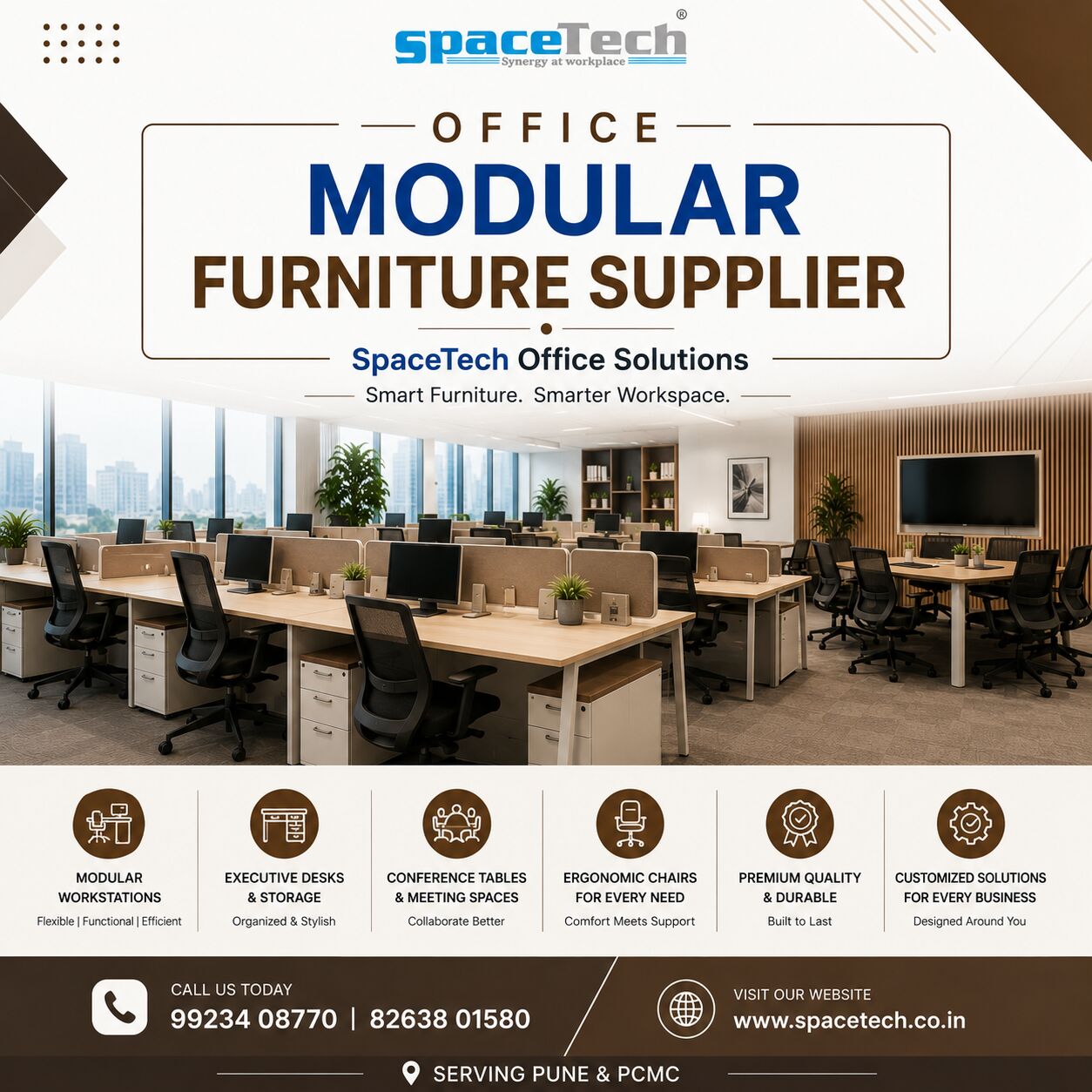 Pune, Interior Design, Office Modular Furniture Supplier - SpaceTech Office Solutions