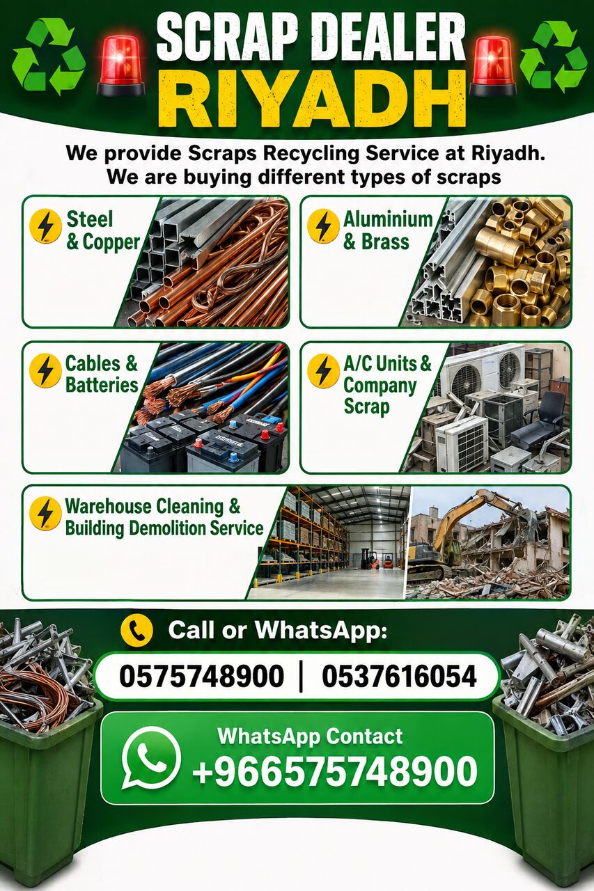 Riyadh, Items Wanted, Metal Scraps Buyer Riyadh Scraps Dealer Contact Us +966575748900
