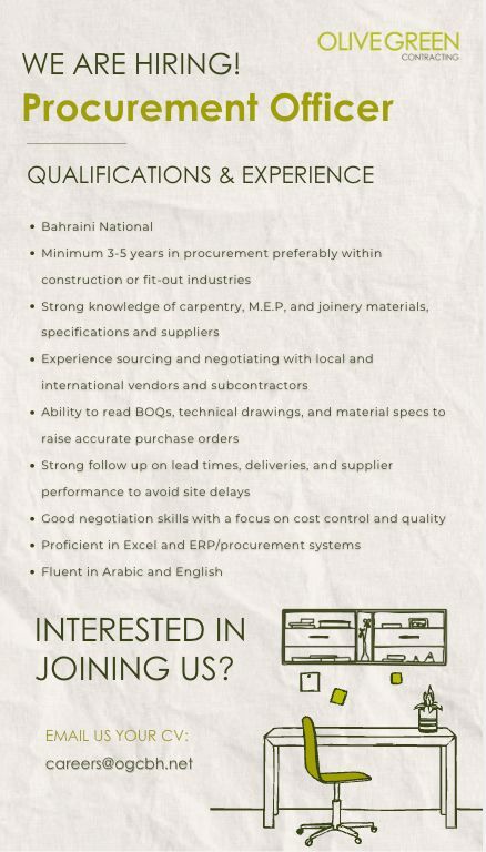 Manama, Jobs, Procurement Officer