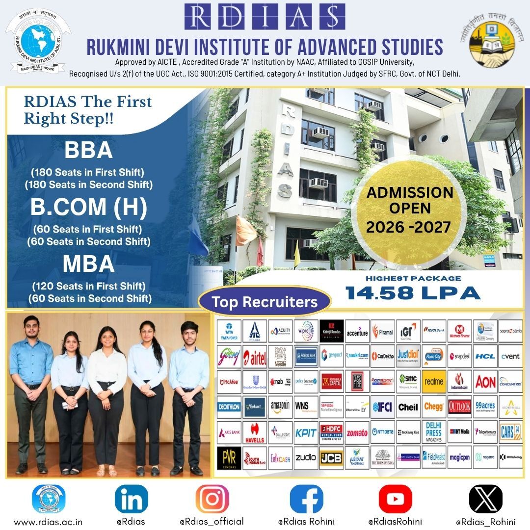 Rohini, Education, Best ROI MBA Colleges In Delhi NCR - Why RDIAS Is A Smart Choice - RDIAS