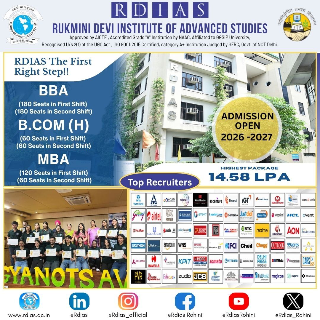 Rohini, Education, Best ROI BBA Colleges In Delhi NCR &ndash; Build A Future-Ready Career With RDIAS - RDIAS