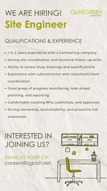 Manama, Jobs, Site Engineer / Junior PM
