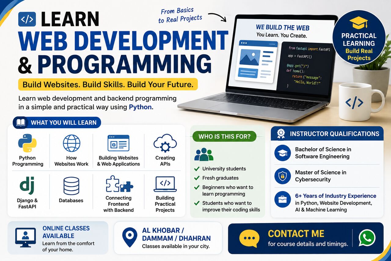 Al Khobar Al Shamalia, Lessons Offered, Learn Web Development & Programming