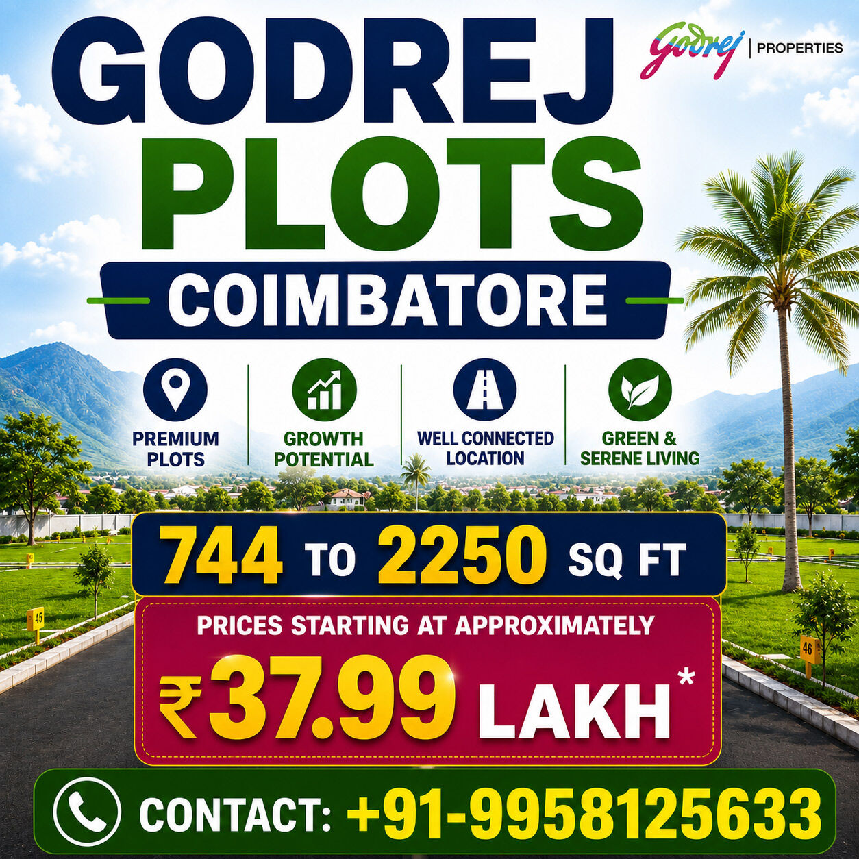 Coimbatore, Residential Plots, INR 3799000,  744 Sq. Feet,  Godrej Projects In Coimbatore &ndash; Everything You Need Before Buying