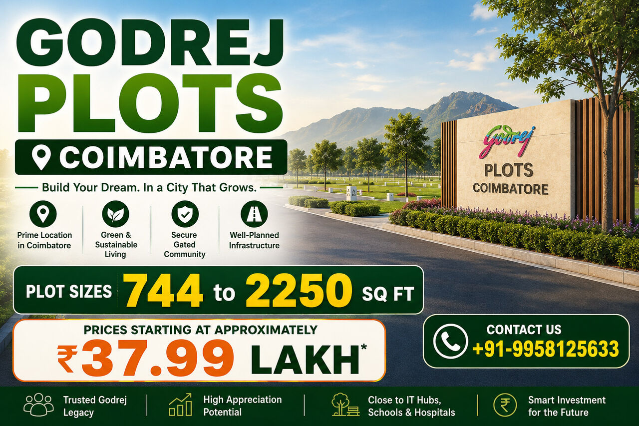 Coimbatore, Residential Plots, INR 3799000,  744 Sq. Feet,  Godrej Projects In Coimbatore &ndash; Everything You Need Before Buying