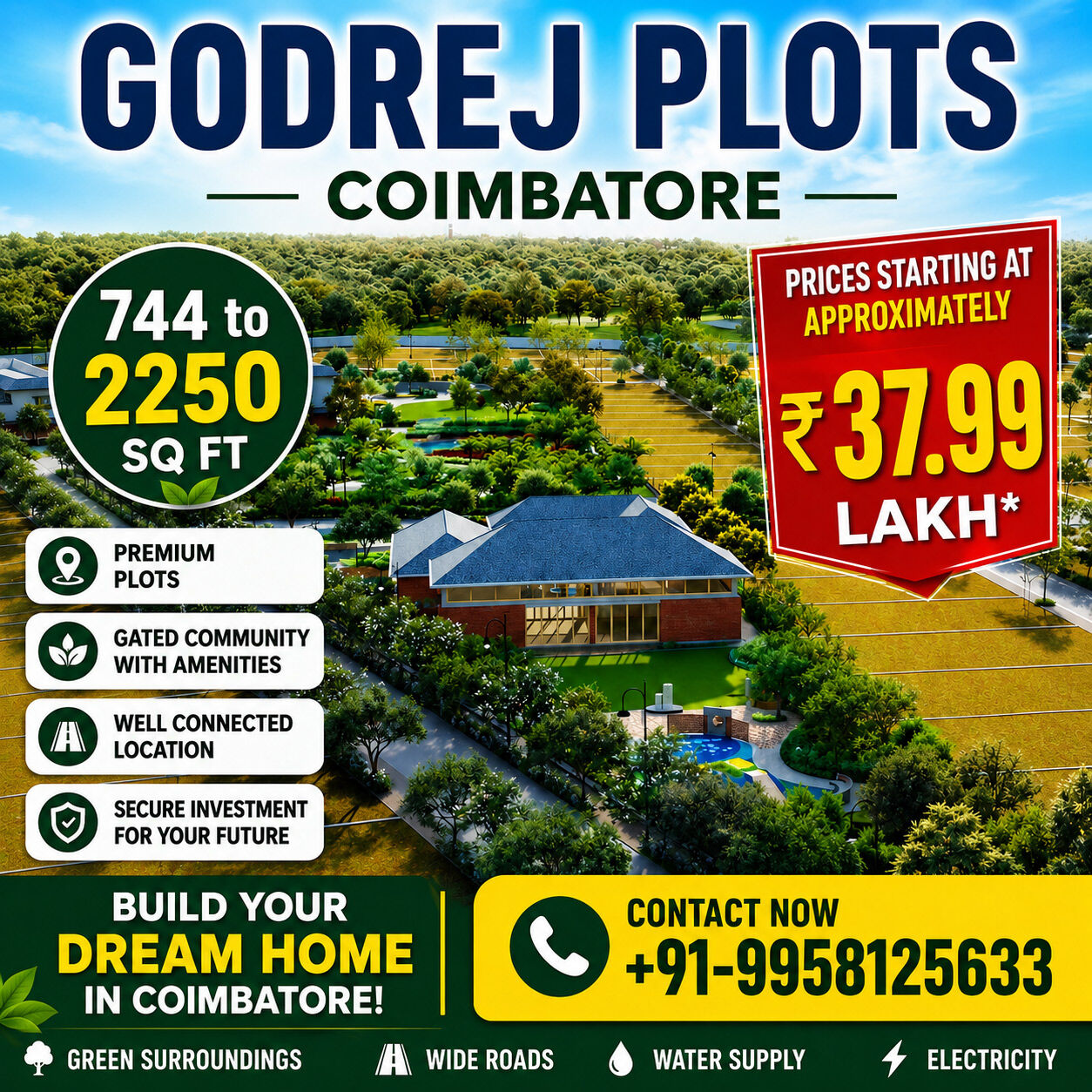 Coimbatore, Residential Plots, INR 3799000,  744 Sq. Feet,  Godrej Projects In Coimbatore &ndash; Everything You Need Before Buying