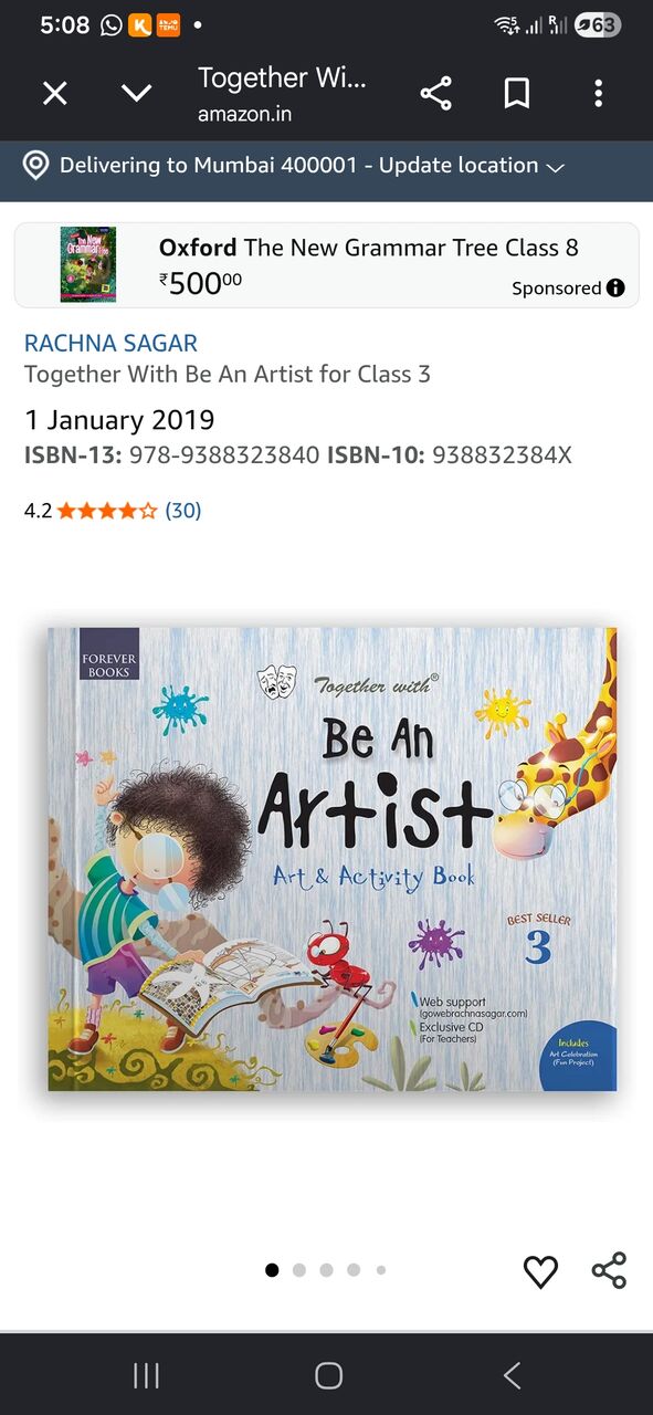 Dammam, Items Wanted, Be An Artist - Grade 3 - Rachma Sagar Publications, Together With, Forever Books