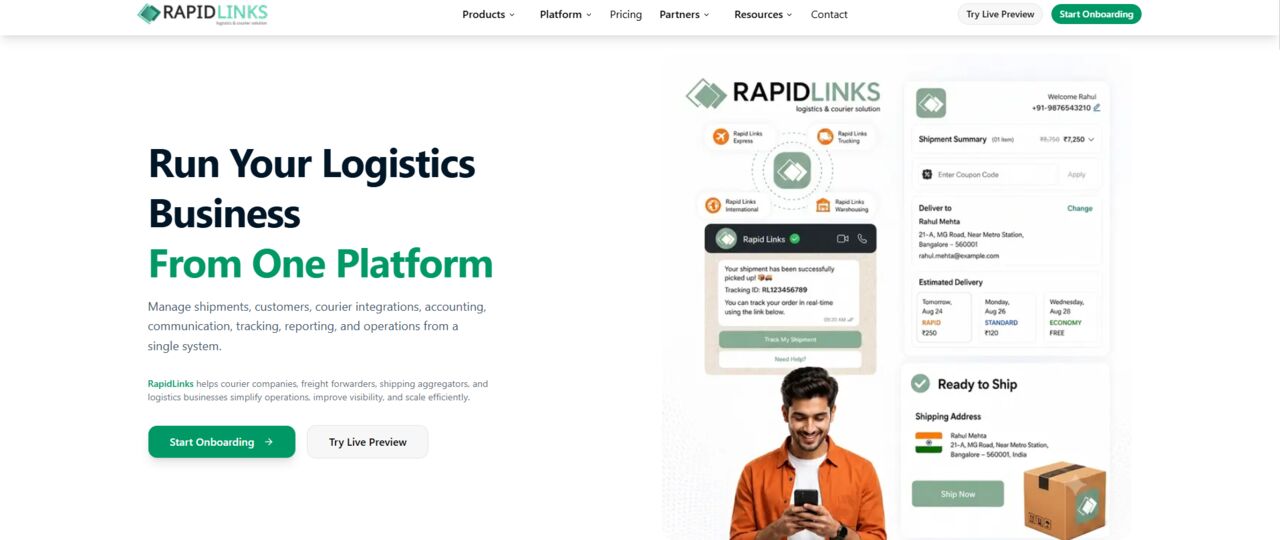 Jaipur, Software, Best Logistics Software For Courier & Delivery Businesses | RapidLinks