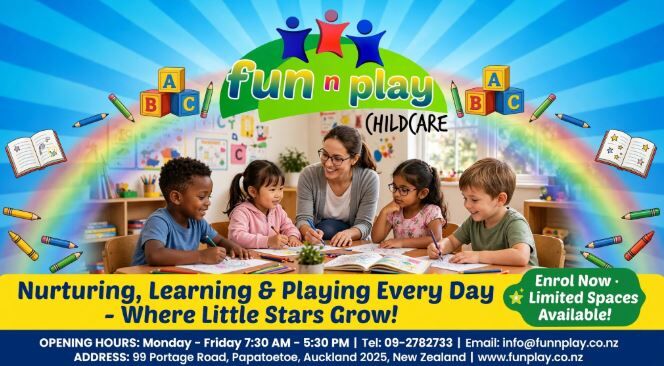 Auckland, Daycare, Childcare Papatoetoe: Contact Fun N Play | Fun N Play Childcare Centre
