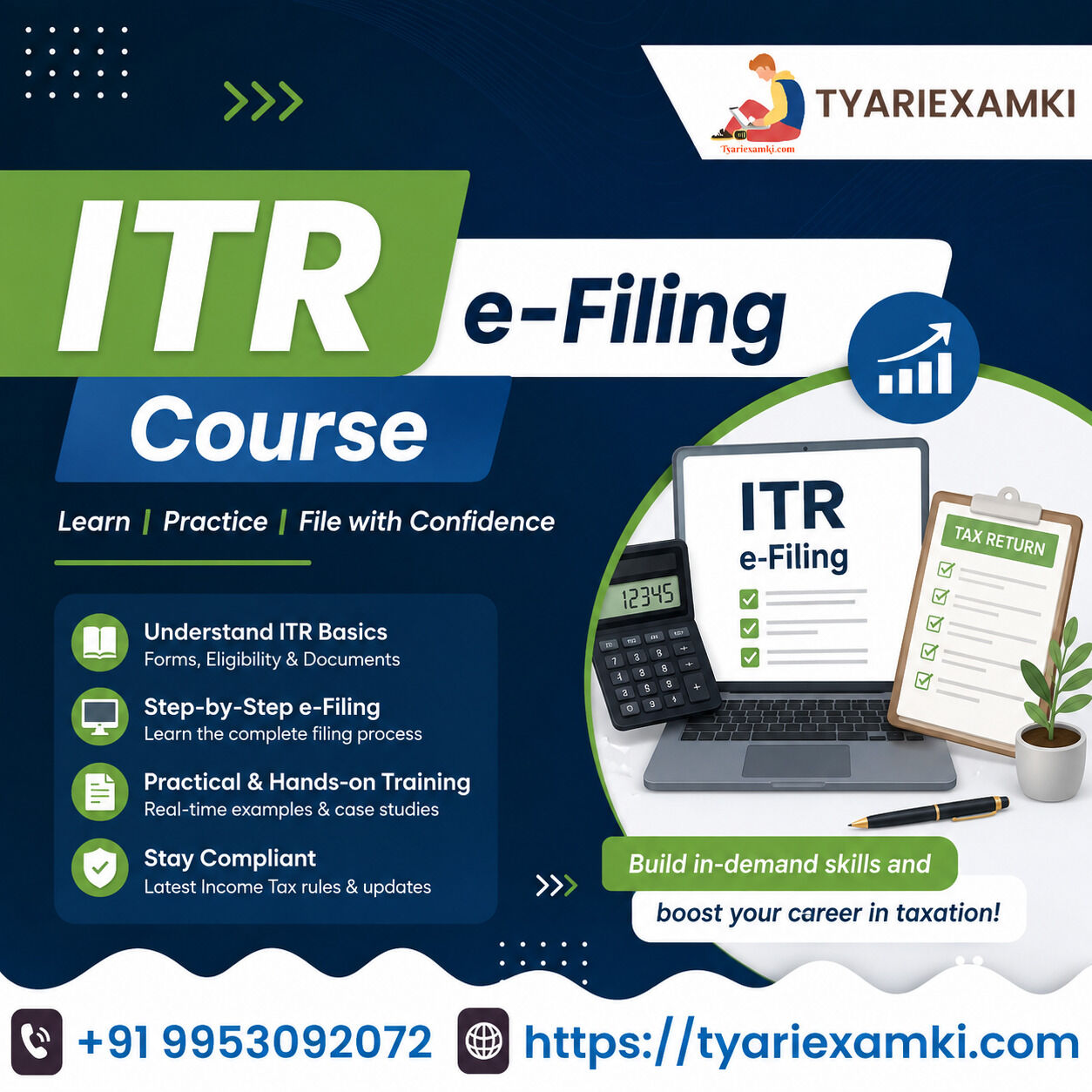 New Delhi, Lessons Offered, ITR E-Filing Certification Course | Practical Income Tax Return Training