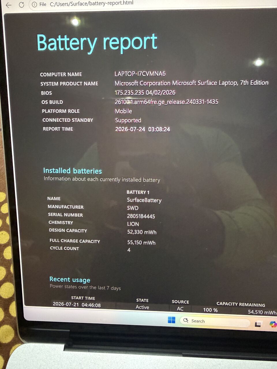 Riyadh, Computers, SAR 3500,  Microsoft Surface 7th Edition Touch Snapdragon X 16GB   256