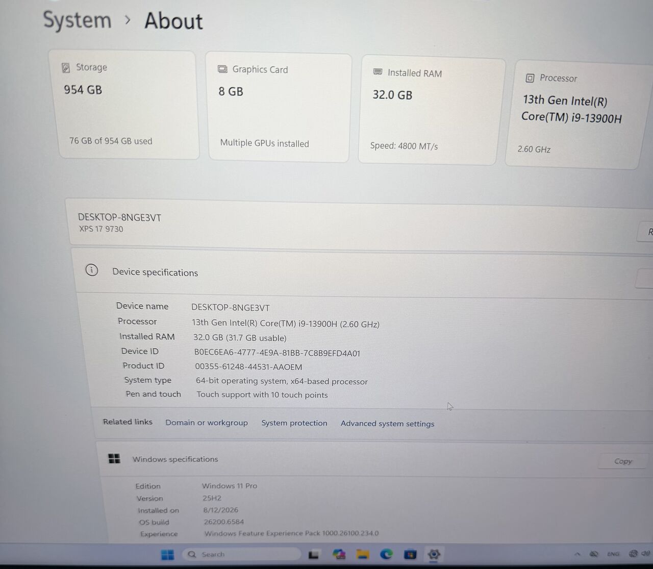 Riyadh, Computers, SAR 7000,  Dell XPS 17 Touch 4k Core I9 13th Gen 32GB 1TB 4070 RTX