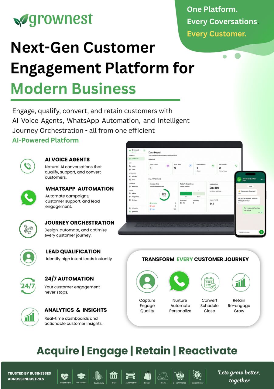 Mumbai, Business, AI Customer Engagement Platform - Grownest