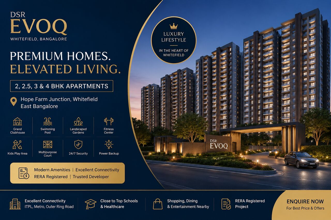 Mumbai, Businesses For Sale, DSR Evoq Whitefield &ndash; 2, 3 & 4 BHK Apartments