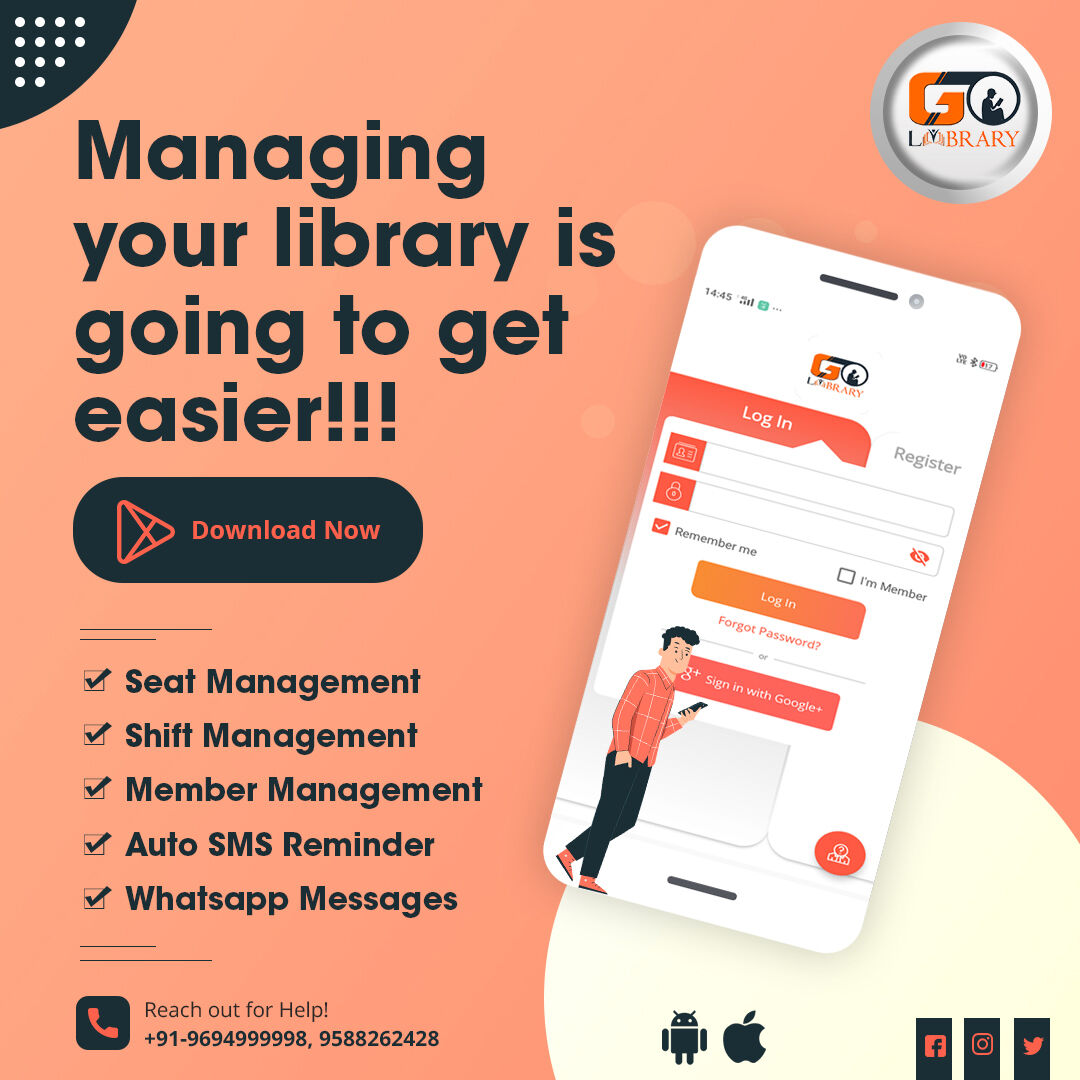Jaipur, Mobile Apps, Golibrary &ndash; Digital Library Management App With Smart Seat Management