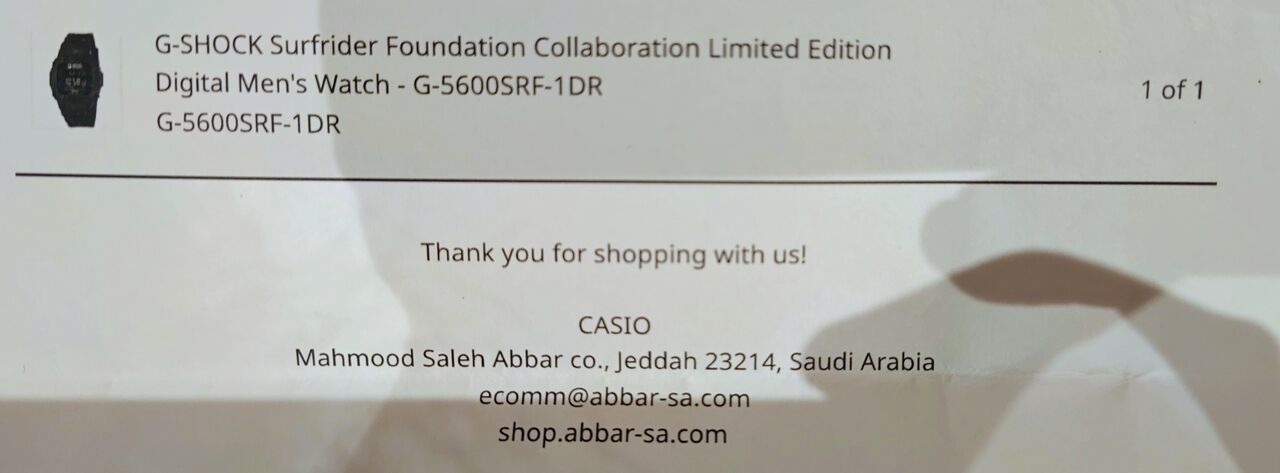 Jeddah, Watches, SAR 500,  Brand New G-Shock Casio G-5600SRF-1DR Surferider Edition (Tough Solar Powered) Original