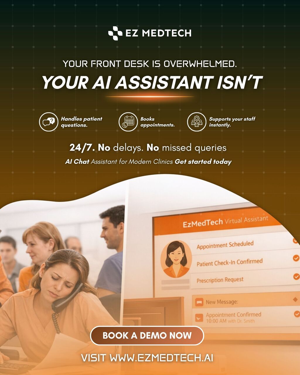 Jannusan, Software Development, AI Voice Receptionist For Dental Clinics | 24/7 Calls - EZMedTech