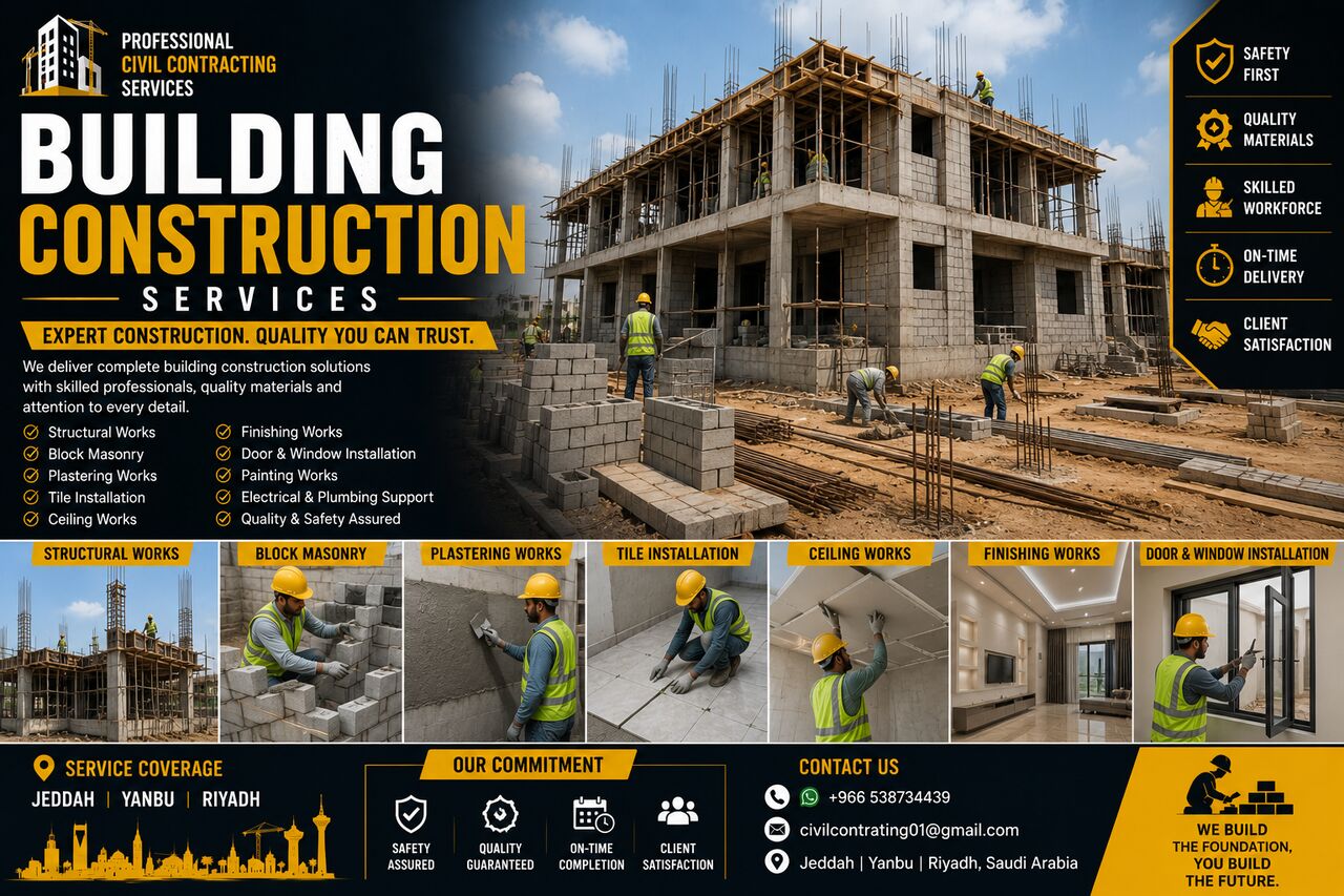Yanbu, Construction, 🏗️ Need Civil Construction Work? Contact Us Today!