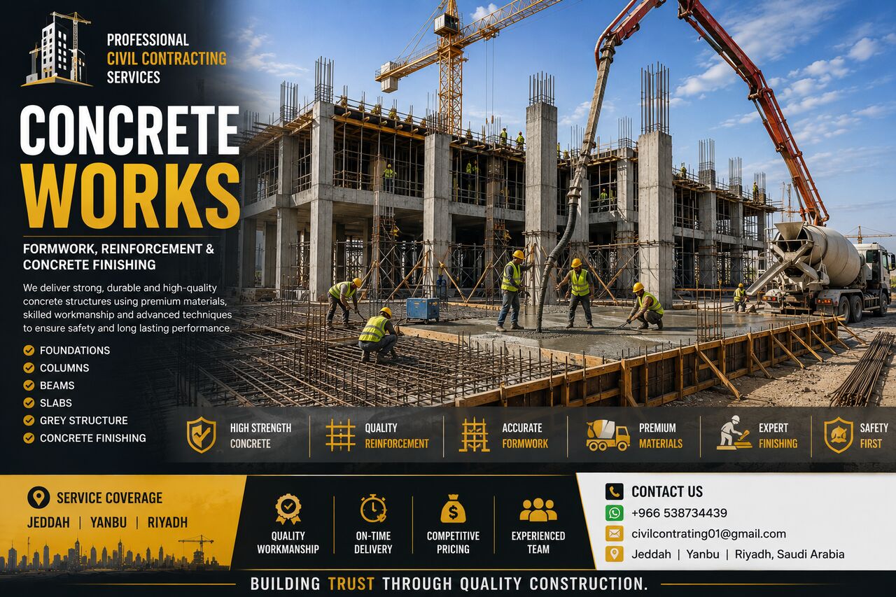 Yanbu, Construction, 🏗️ Need Civil Construction Work? Contact Us Today!
