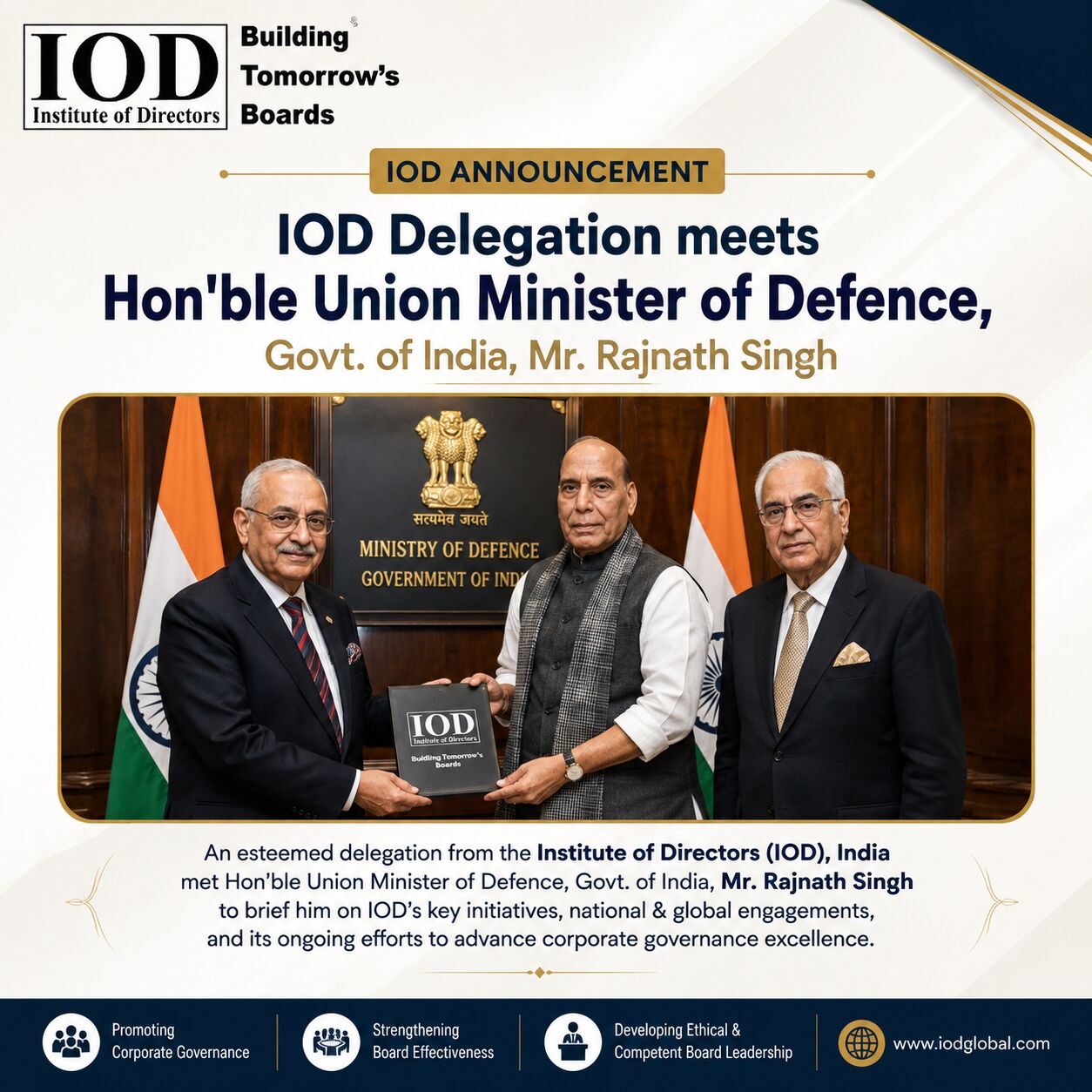 New Delhi, Education, IOD Delegation Meets Defence Minister Rajnath Singh