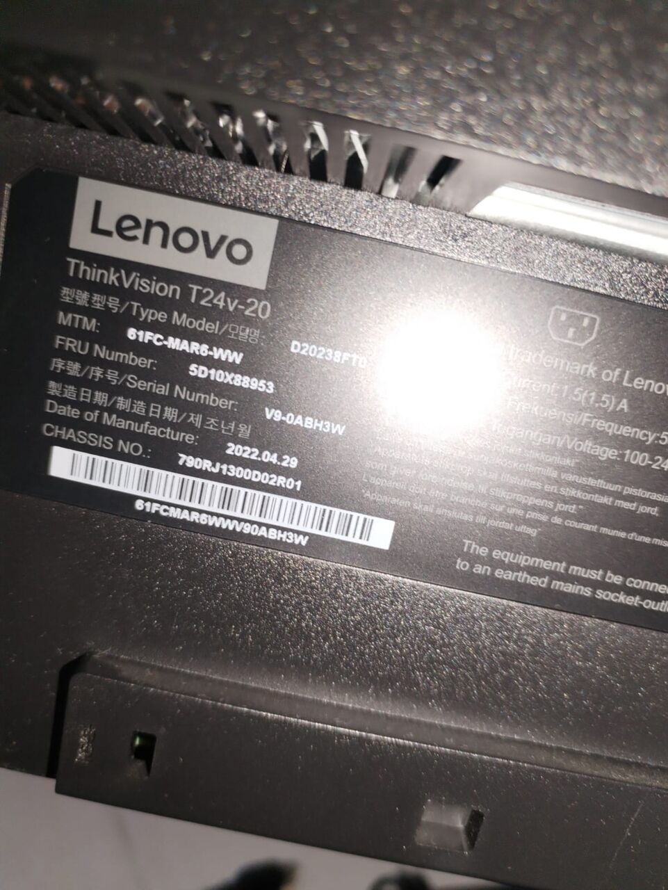 Al Aziziyah, Computers, SAR 300,  Very Rarely Used Lenovo Think Vision T24v-20 (24" Inches) Monitor With Keypad