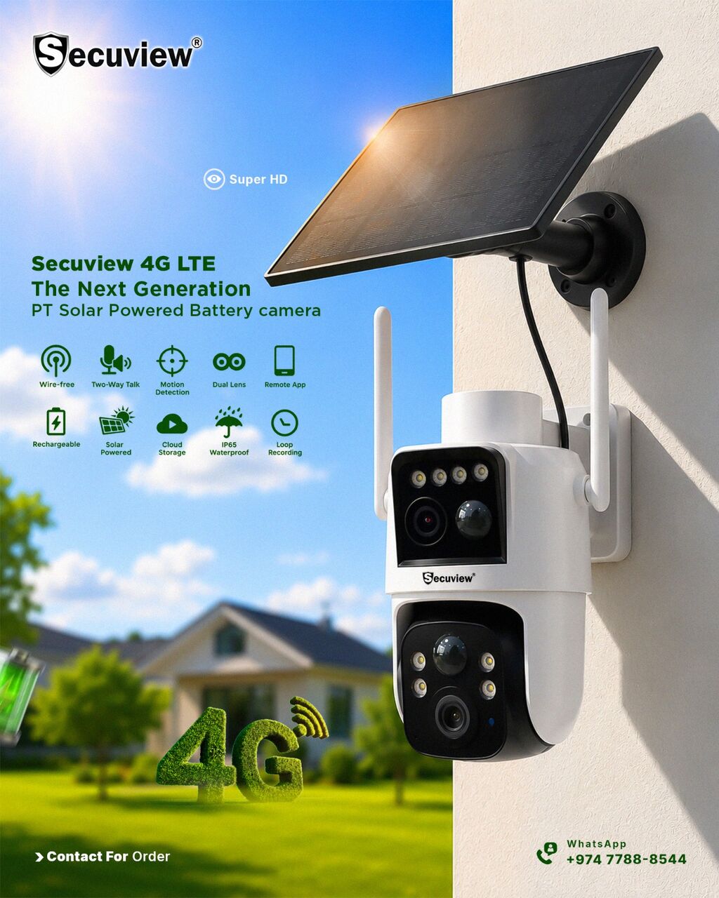 Doha, Electronics, QAR 1,  Secuview 4G LTE Solar Camera &ndash; The Next Generation.