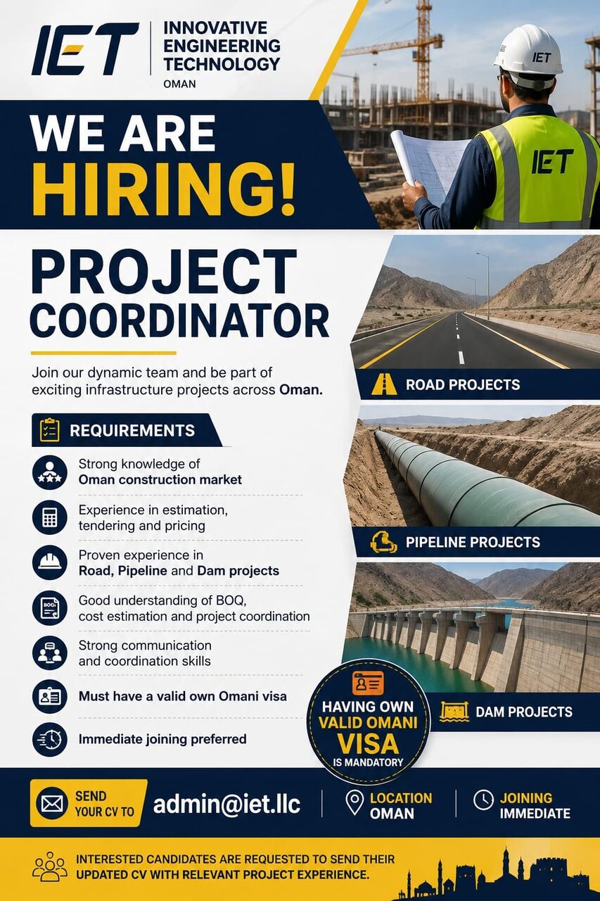 Muscat, Jobs, PROJECT COORDINATOR
