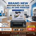 BHD 69,  New Brother WiFi All In One Printer Ink-Tank (Black 7500 - Color 5000) Box Pack + Warranty
