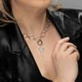USD 83,  Shop Miss Dee Silver Necklace With Cubic Zirconia Heart