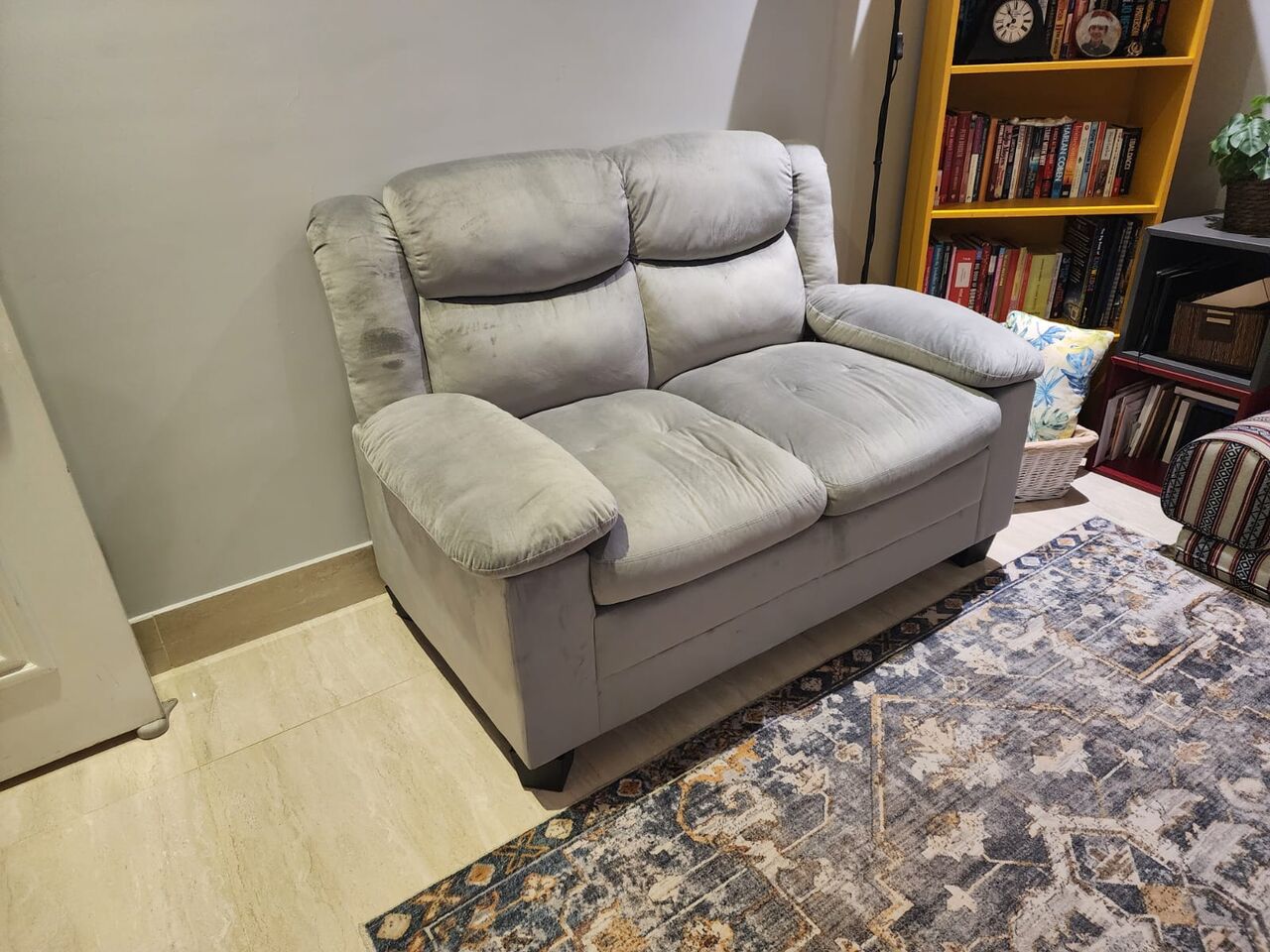 Al Yasmin, Furniture, SAR 300,  2-Seater Velvet Fabric Sofa (Pan Home) &ndash; Great Condition