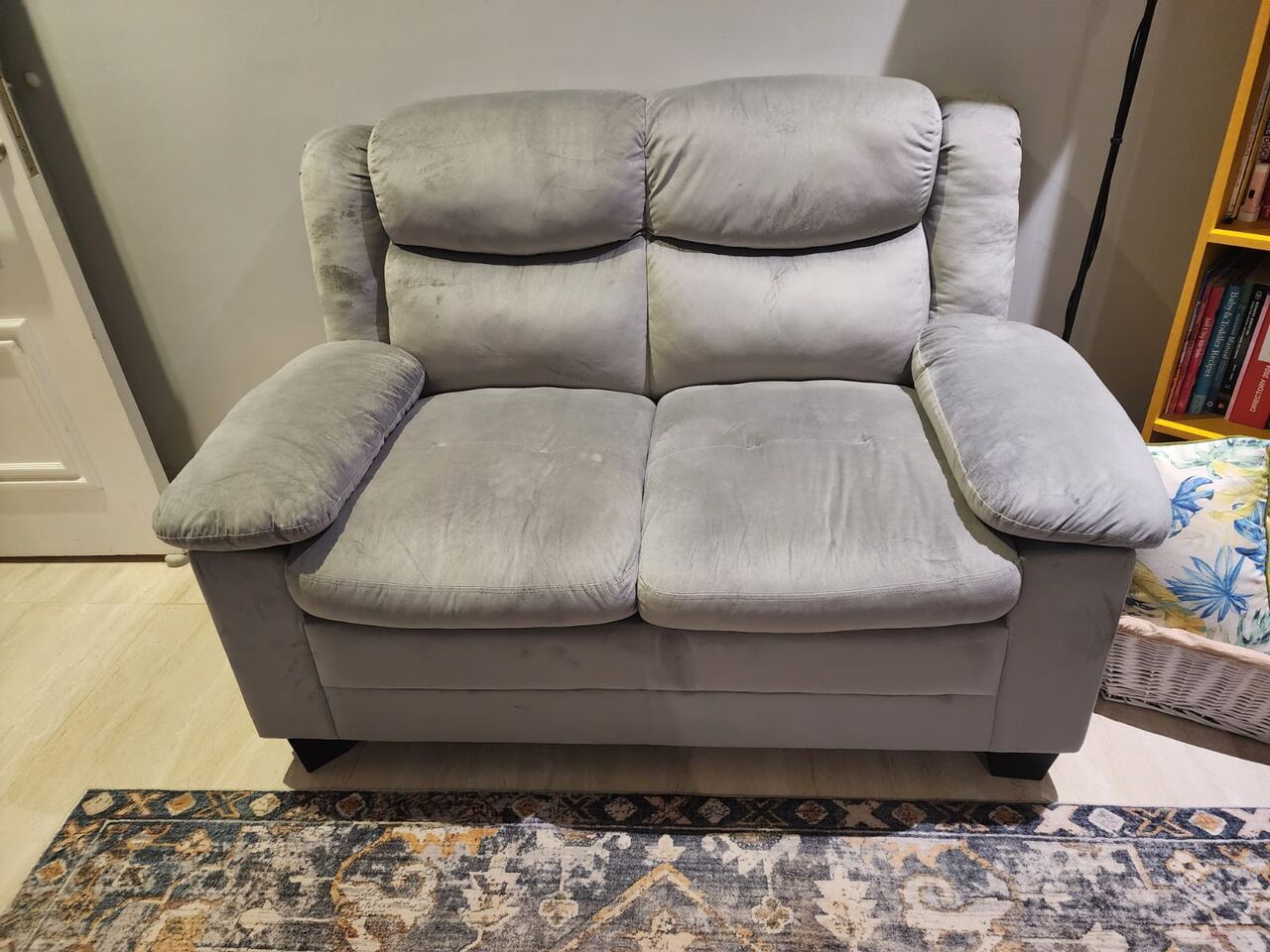Al Yasmin, Furniture, SAR 300,  2-Seater Velvet Fabric Sofa (Pan Home) &ndash; Great Condition