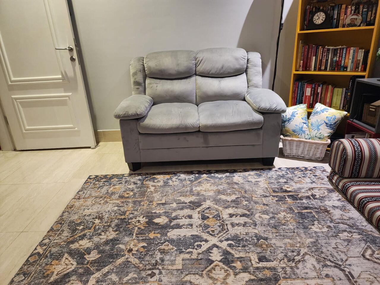 Al Yasmin, Furniture, SAR 300,  2-Seater Velvet Fabric Sofa (Pan Home) &ndash; Great Condition