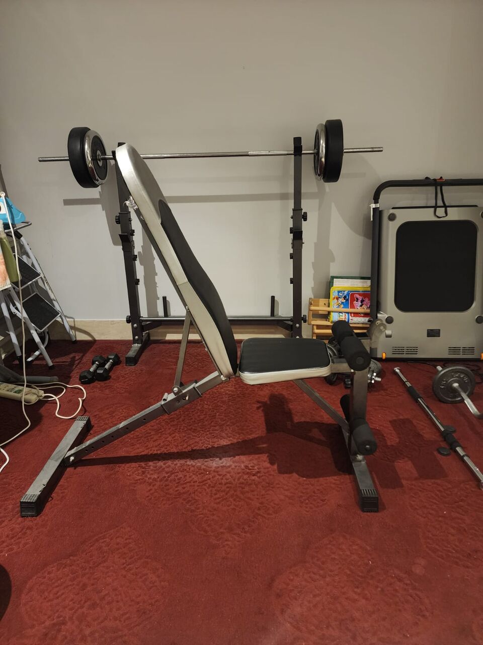 Al Yasmin, Sporting Goods, SAR 600,  Complete Home Gym Set &ndash; Bench, Squat/Press Rack, Bars & Weight Plates