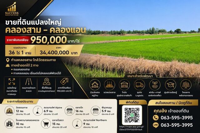 Bangkok, Real Estate For Sale, THB 34400000,  6 BR,  14500 Sq. Feet,  Large Plot Of Land For Sale, 36 Rai 1 Ngan, Khlong Sam - Khlong An, Khlong Sam