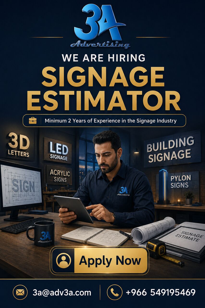 Riyadh, Jobs, Signage Estimator