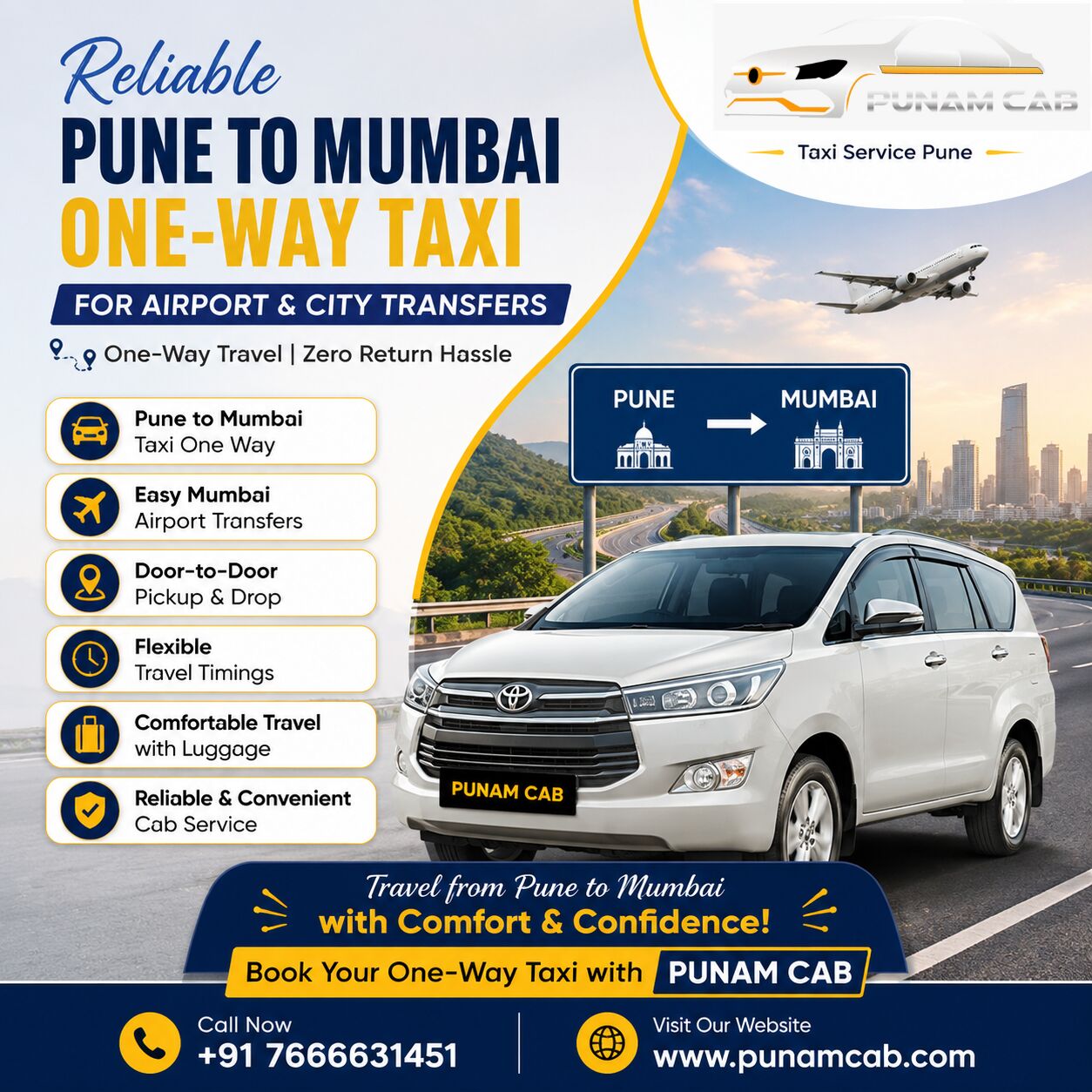 Pune, Travel, Reliable Pune To Mumbai One-Way Taxi For Airport & City Transfers