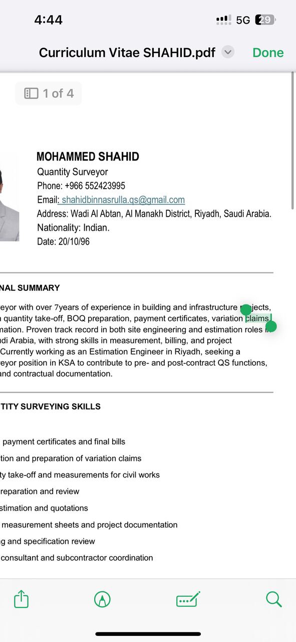 Riyadh, Job Seekers, B.Tech Civil Engineer | Quantity Surveying Specialist | Transferrable Iqama | Riyadh