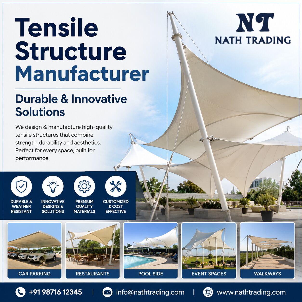 New Delhi, Business, Tensile Structure Manufacturer &ndash; Durable & Innovative Solutions