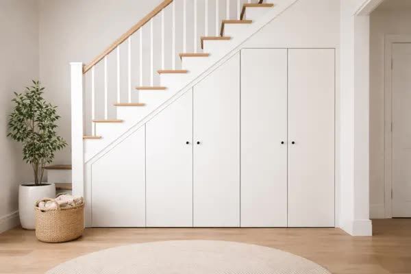 New York, Business, Smart Storage With Under-Stair Shelving