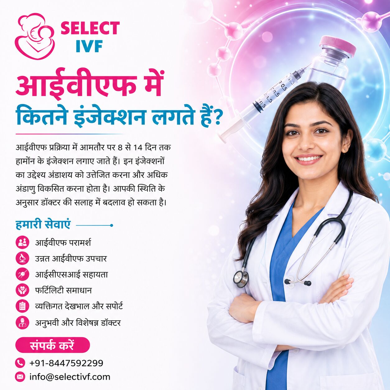 NEW Cairo, Health, आईवीएफ में कितने इंजेक्शन लगते हैं?
