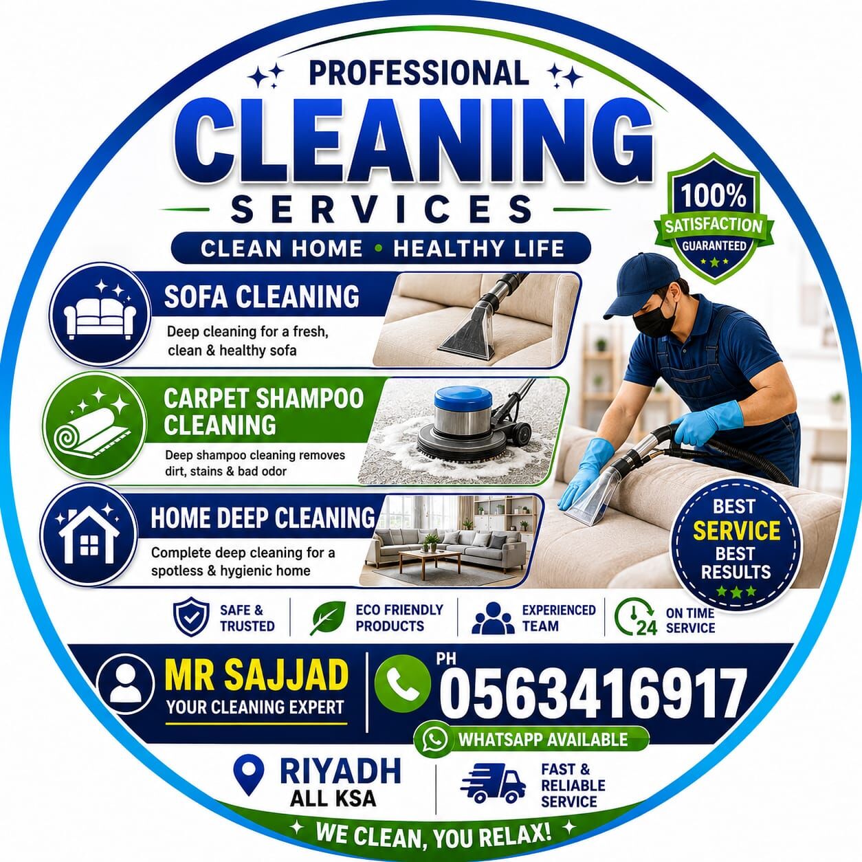 Riyadh, Cleaning, @ Professional Sofa And Home Deep Clean Service With Best Price 0563416917