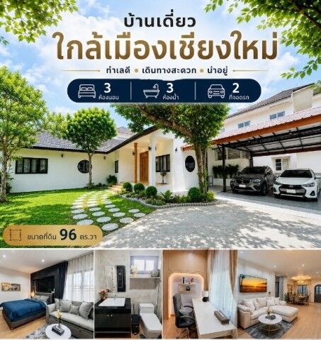 Bangkok, Real Estate For Sale, THB 8590000,  3 BR,  96 Sq. Feet,  Modern Style Detached House In A Potential Location Near Maejo University, Only 3 Minutes.