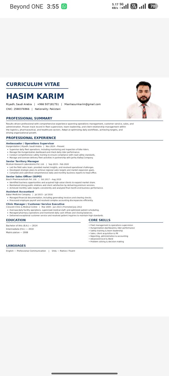 Al Rimal, Job Seekers, Operation Supervisor And Fleet Management
