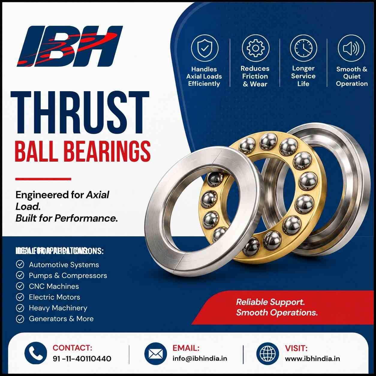 New Delhi, Industrial Machinery, High-Quality Thrust Ball Bearings For Industrial Applications