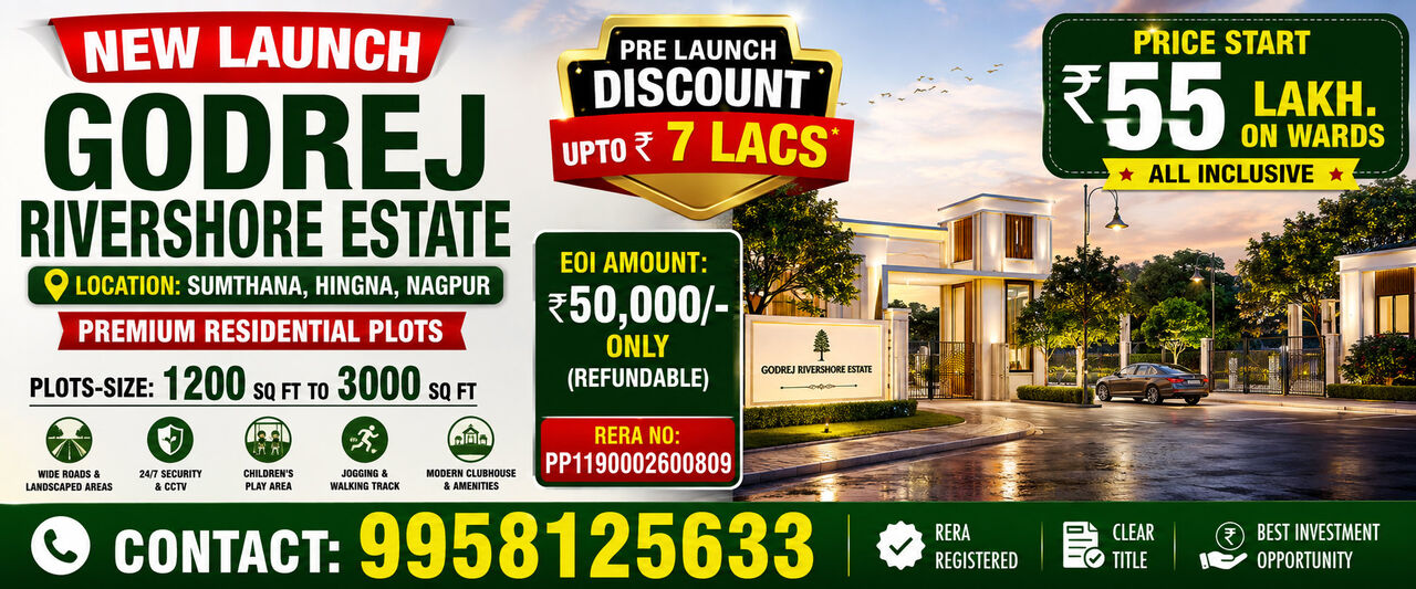 Nagpur, Residential Plots, INR 5500000,  1200 Sq. Feet,  Godrej Rivershore Estate Plots: Invest In A Premium Nagpur Township