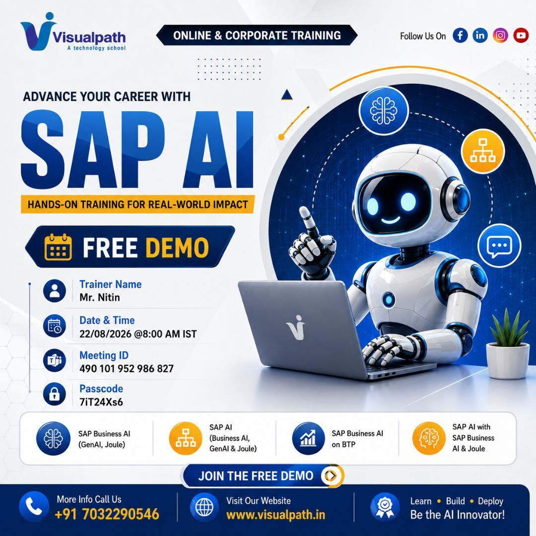 Hyderabad, Lessons Offered, Join SAP AI Online Training Free Live Demo On August 22nd